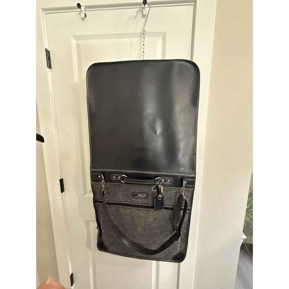 Vintage Jordache Garment Bag Suit‎ Carrier Travel Bag W/ Key Strap Tag Gray